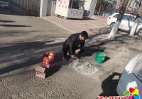 丹延社區修補破損路面，為民利民便出行